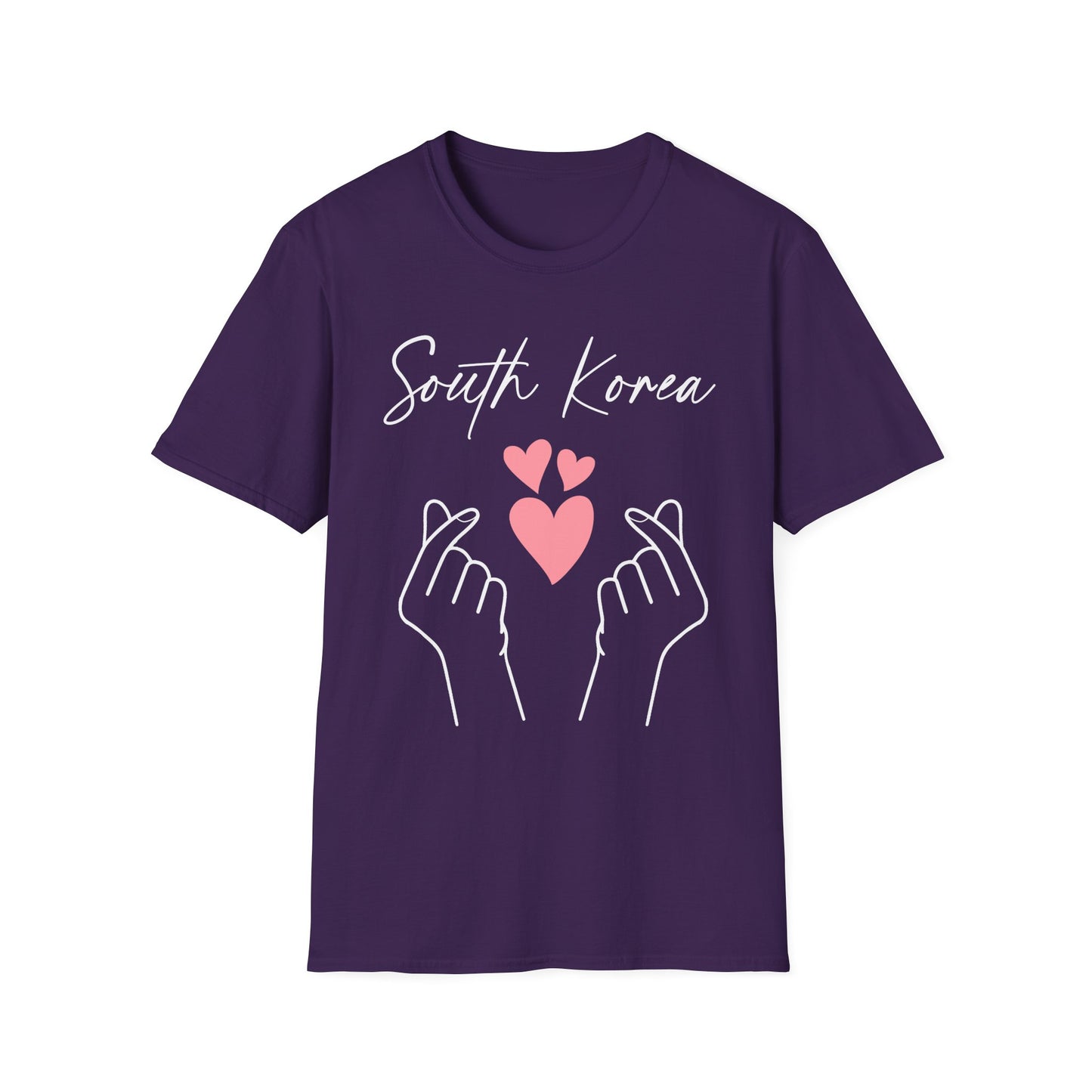 South Korea Love Hands Unisex Softstyle T-Shirt - Perfect for K-Pop Fans and Cultural Celebrations