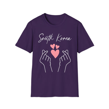 South Korea Love Hands Unisex Softstyle T-Shirt - Perfect for K-Pop Fans and Cultural Celebrations