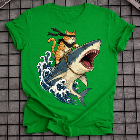 KATZE REITET HAI T-SHIRT