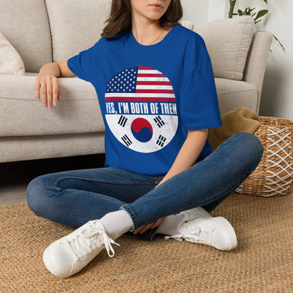 Yes, I'm Both of Them T-Shirt — USA & South Korea Flag Dual Heritage Tee
