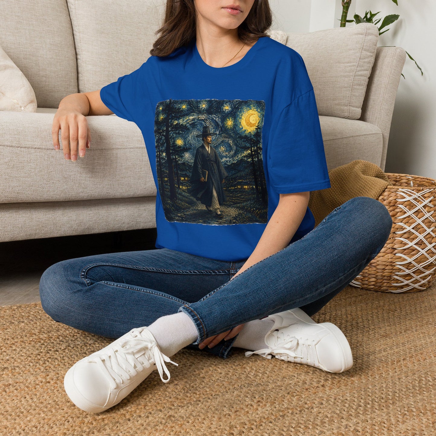 Starry Night Cowboy T-Shirt — Van Gogh Style Western Art Tee