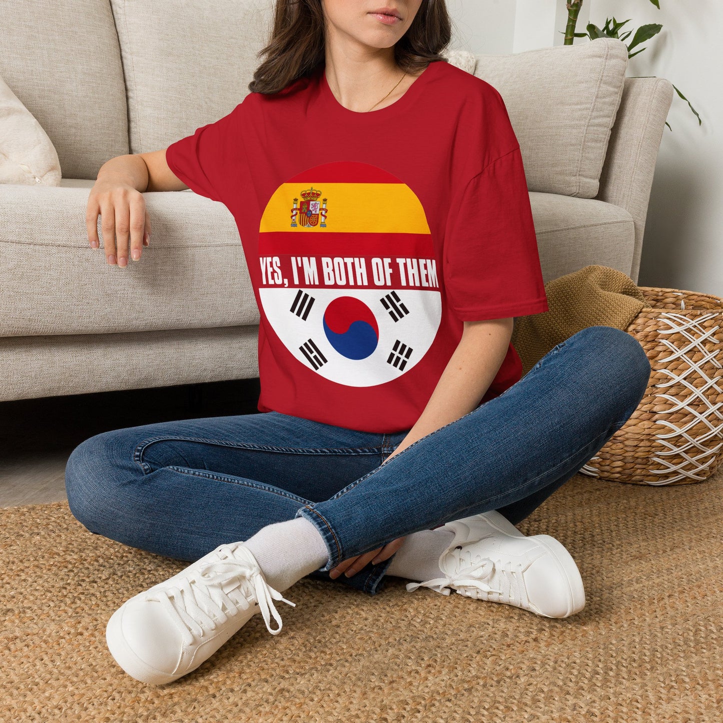 Yes, I'm Both Of Them Spanish Korean Flag T-Shirt
