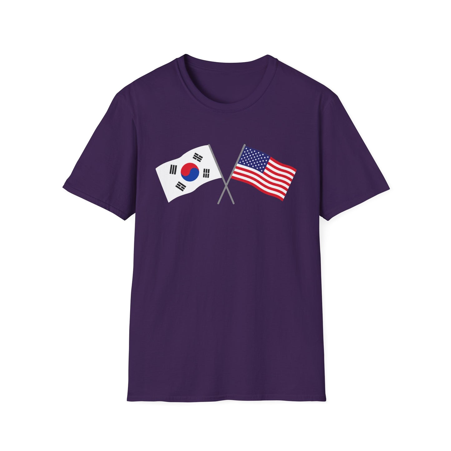 Korea USA Crossed Flags T-Shirt — Korean & American Friendship Tee