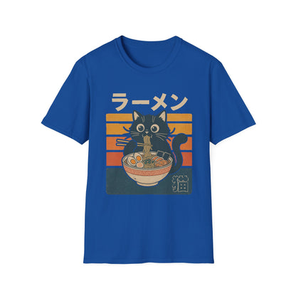 Ramen Cat T‑Shirt — Cute Japanese Neko Eating Ramen Graphic Tee