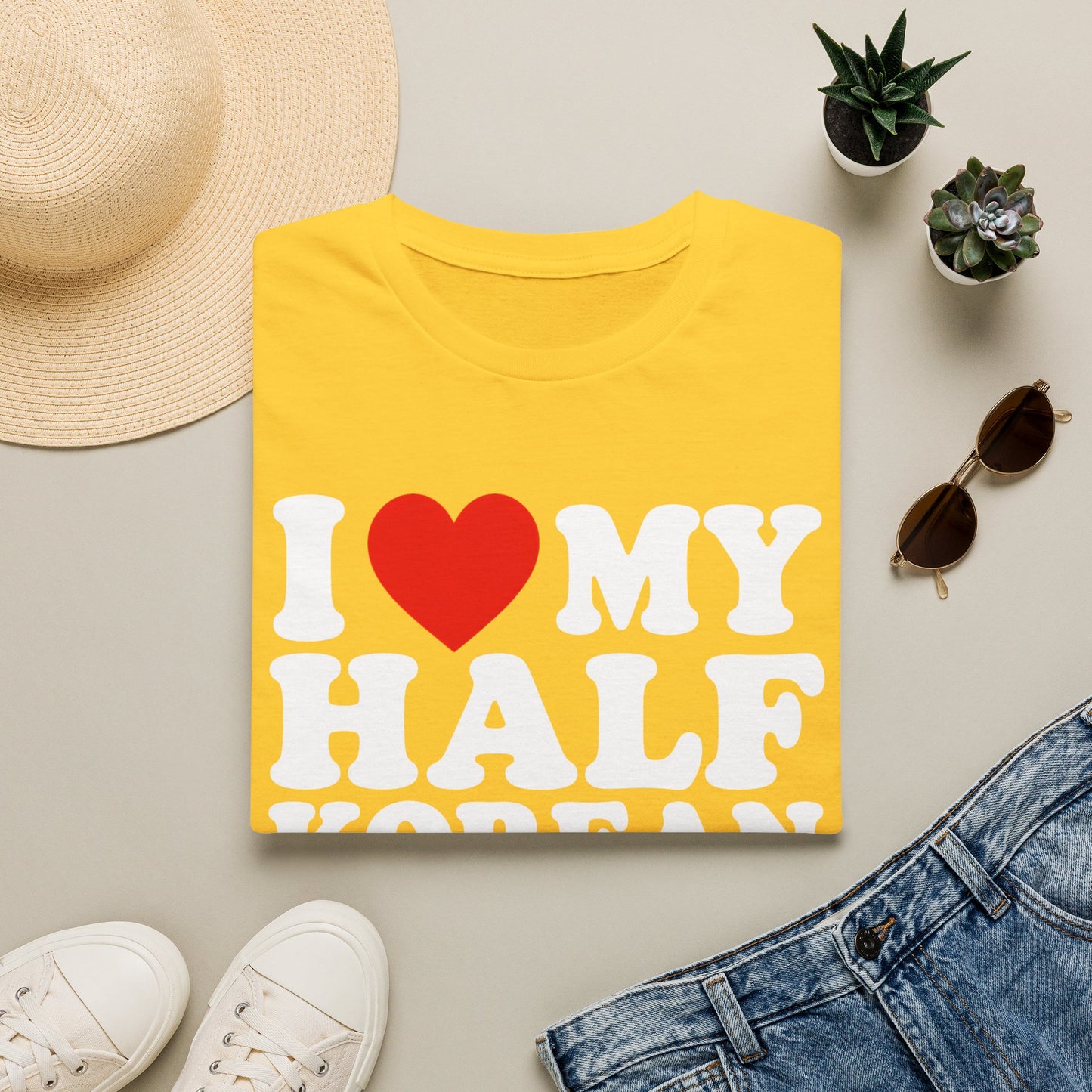 I  My Half Korean Husband T-Shirt — Cute Pride Tee for Wives & Partners