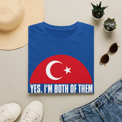 T-Shirt - "Yes, I'm Both of Them" Turkish & Korean Flag Heritage Tee