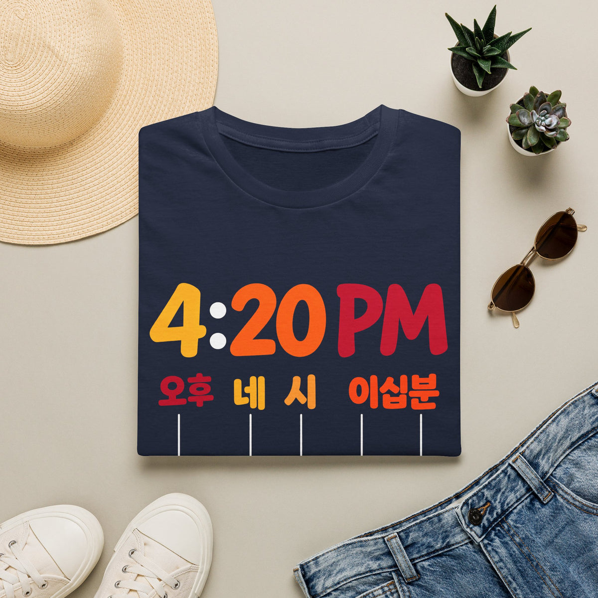 4:20 PM Graphic T-Shirt — Bilingual Korean/English Time Countdown Tee
