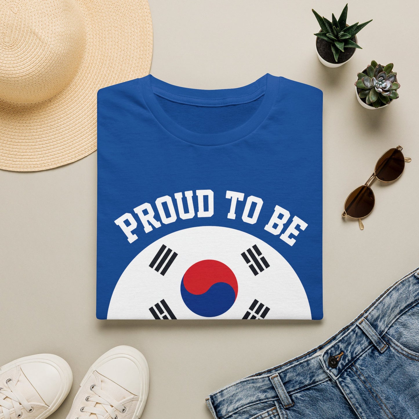 T-Shirt — Proud to Be Half Korean Flag Design