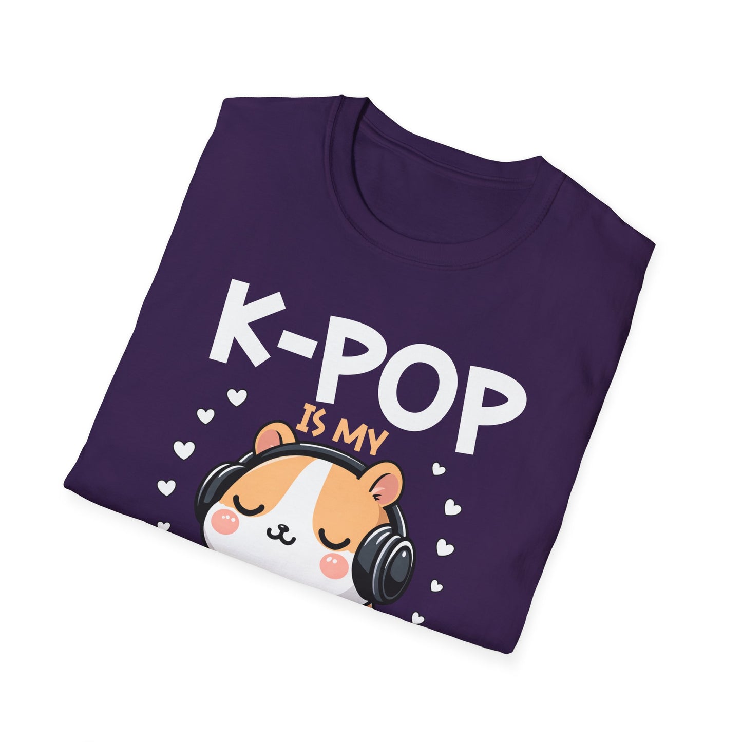 K-Pop Is My Therapy T-Shirt — Cute Hamster Headphones Tee for K-Pop Fans