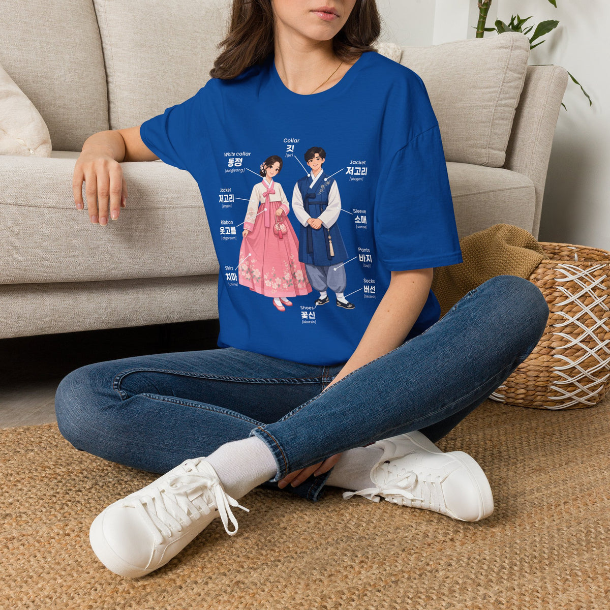 Hanbok Anatomy T‑Shirt — Labeled Korean Traditional Costume Guide