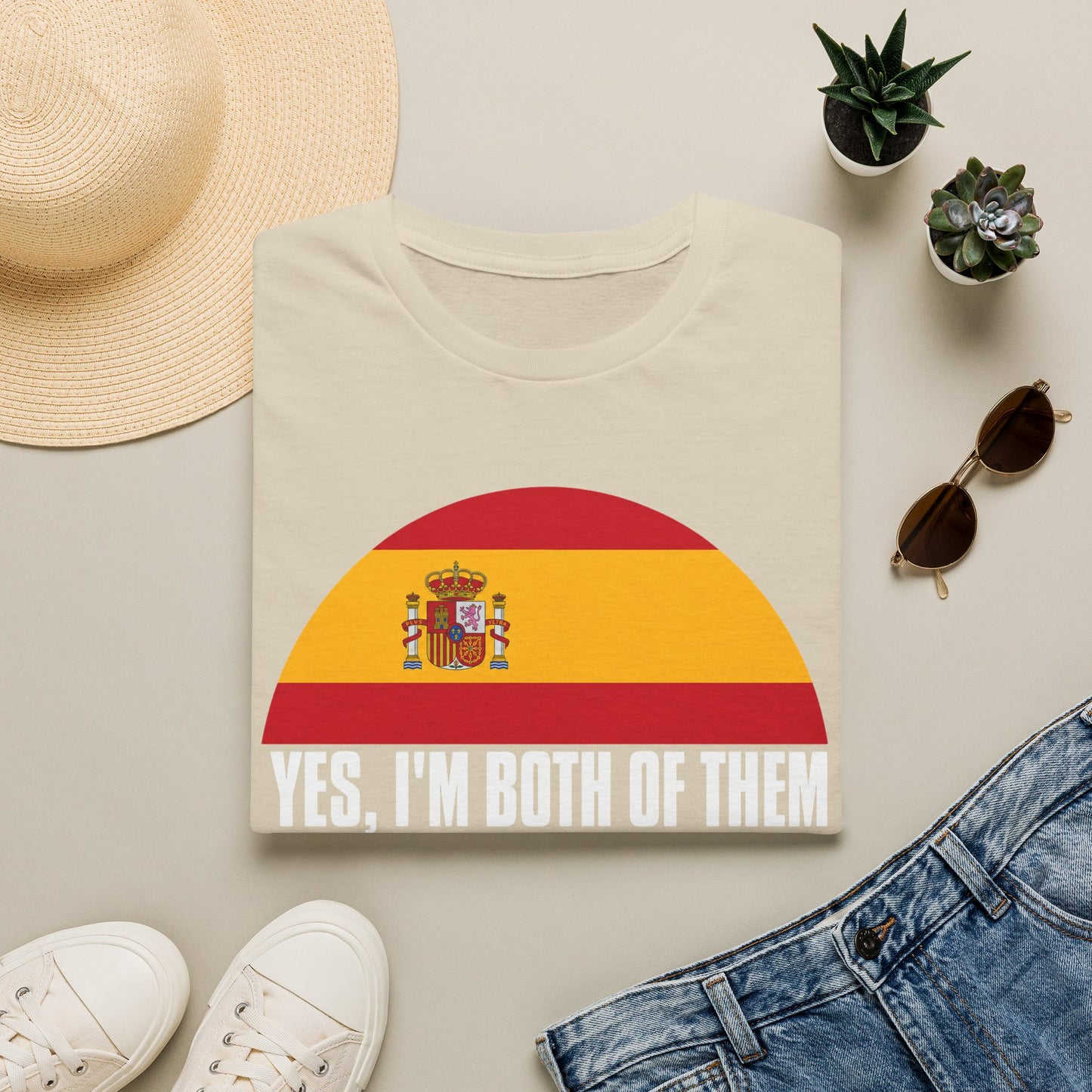 Yes, I'm Both Of Them Spanish Korean Flag T-Shirt