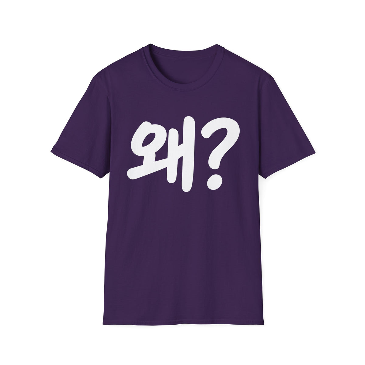 Korean "왜?" Graphic T-Shirt — Bold Question Mark Tee