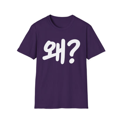 Korean "왜?" Graphic T-Shirt — Bold Question Mark Tee