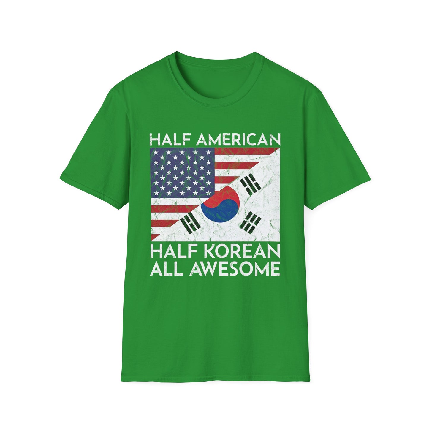 Half American Half Korean T‑Shirt — 'Half American, Half Korean, All Awesome' Patriotic Tee