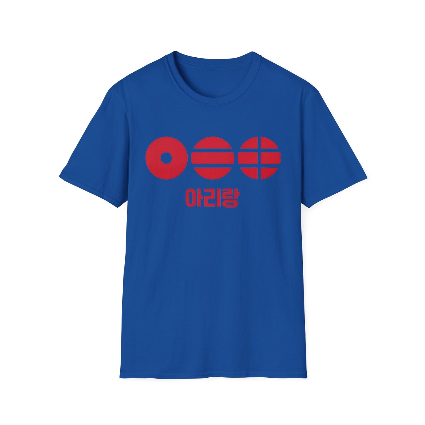 T-Shirt — Korean Arirang Graphic Tee (Red Retro Symbols)