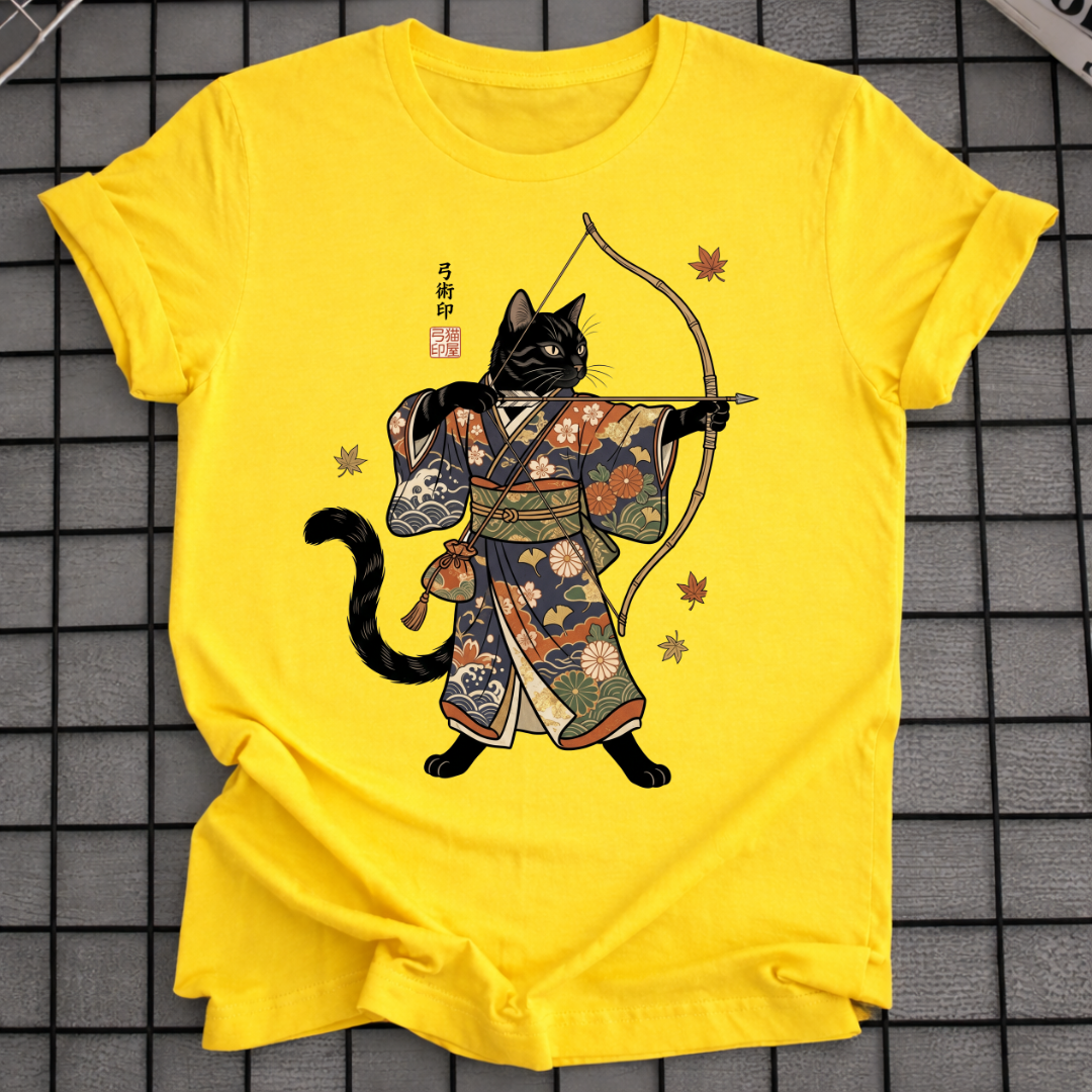 JAPANISCHES BOGENSCHÜTZEN KATZE T-SHIRT