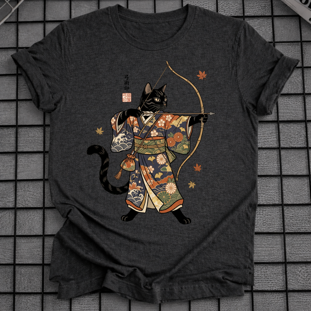 JAPANISCHES BOGENSCHÜTZEN KATZE T-SHIRT
