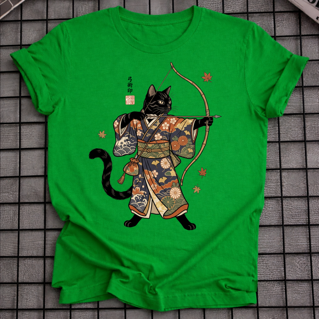 JAPANISCHES BOGENSCHÜTZEN KATZE T-SHIRT