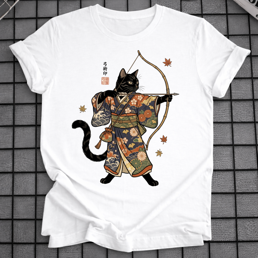 JAPANISCHES BOGENSCHÜTZEN KATZE T-SHIRT