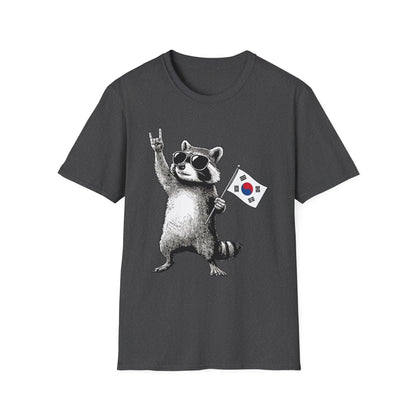 Korean Flag Raccoon T-Shirt — Cool Raccoon with South Korea Flag