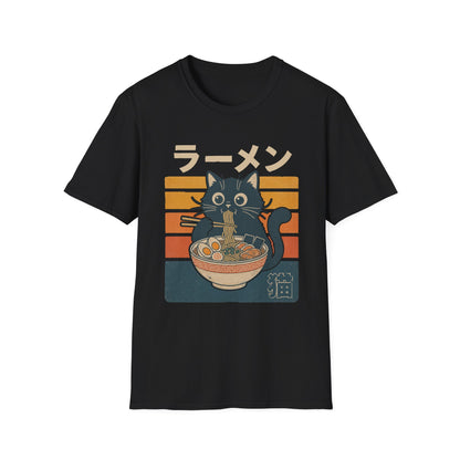 Ramen Cat T‑Shirt — Cute Japanese Neko Eating Ramen Graphic Tee