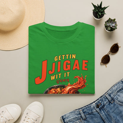 Jjigae T-Shirt — "Gettin Jjigae Wit It" Spicy Korean Stew Graphic Tee