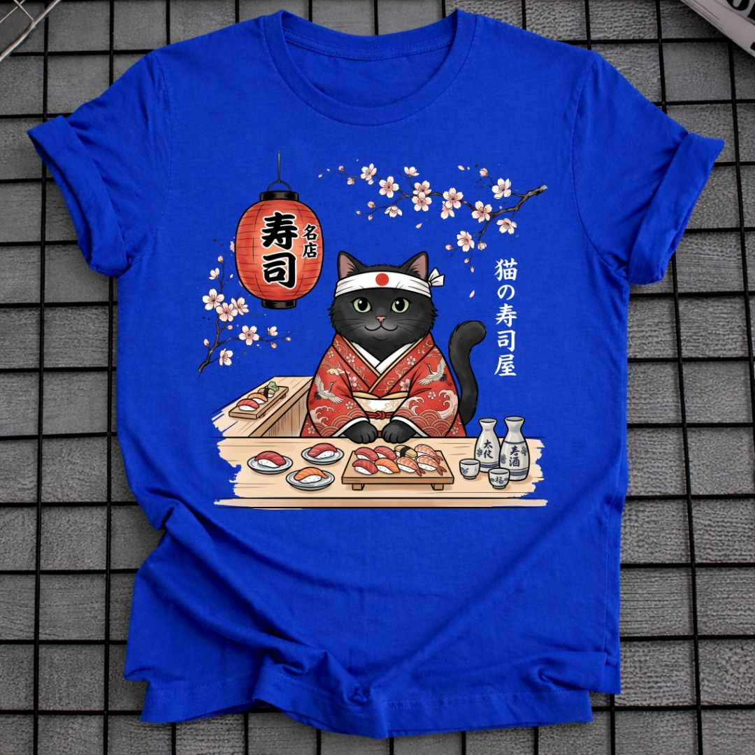 KATZE IM KIMONO SUSHI T-SHIRT