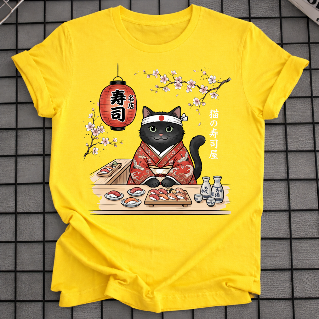 KATZE IM KIMONO SUSHI T-SHIRT