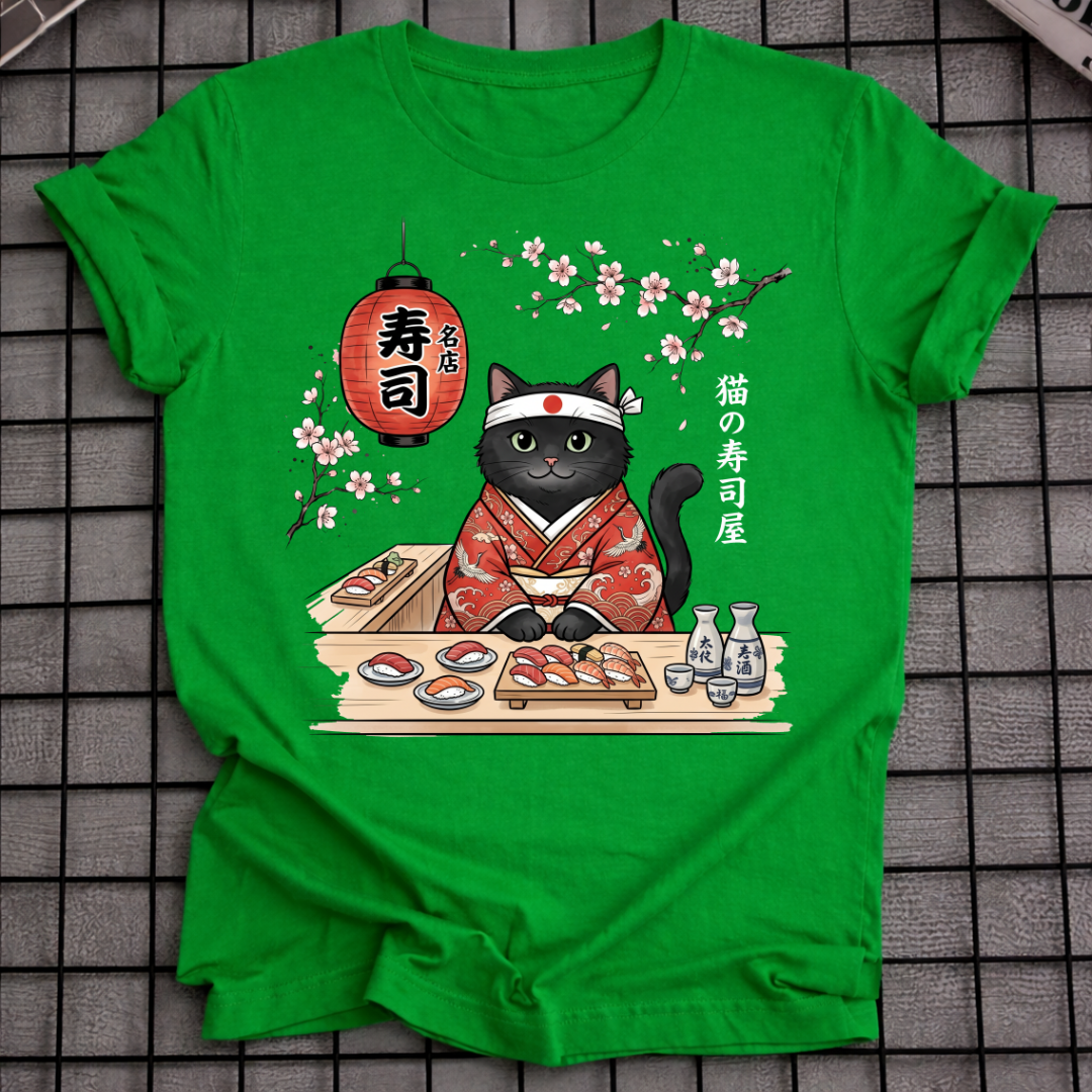 KATZE IM KIMONO SUSHI T-SHIRT