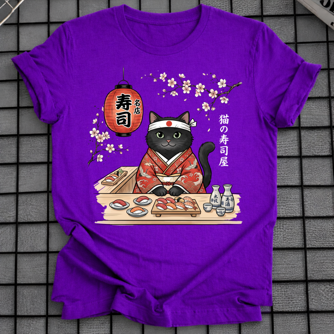 KATZE IM KIMONO SUSHI T-SHIRT
