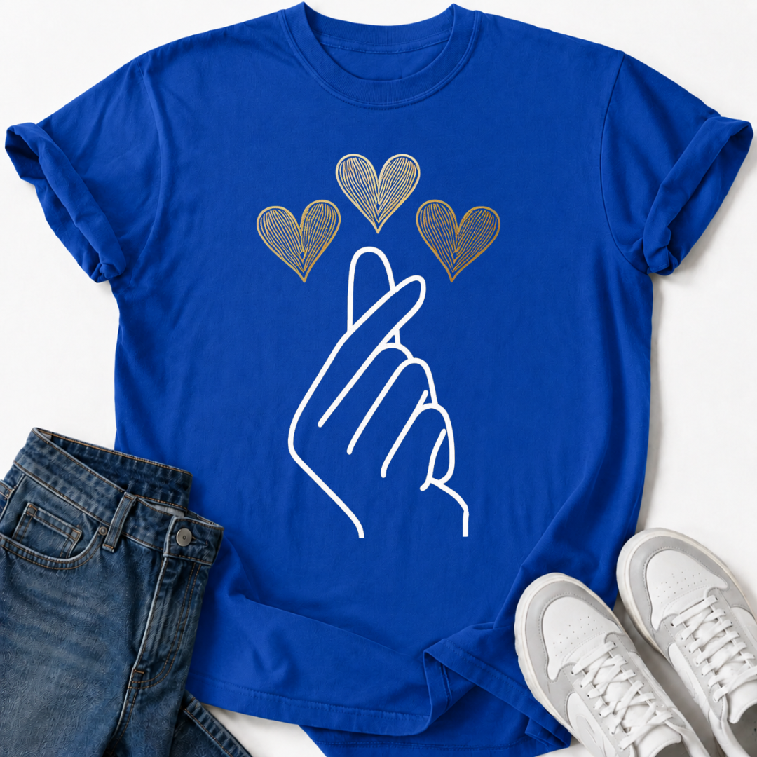 K-POP GOLD HEARTS T-SHIRT