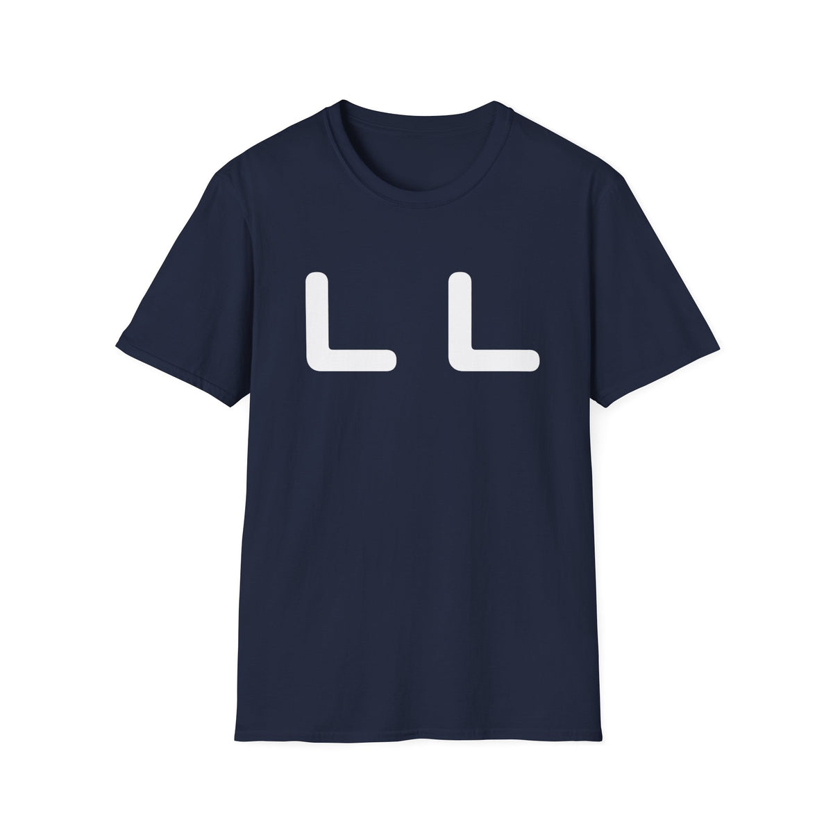 Minimalist LL Graphic T-Shirt — Bold White Letter Design