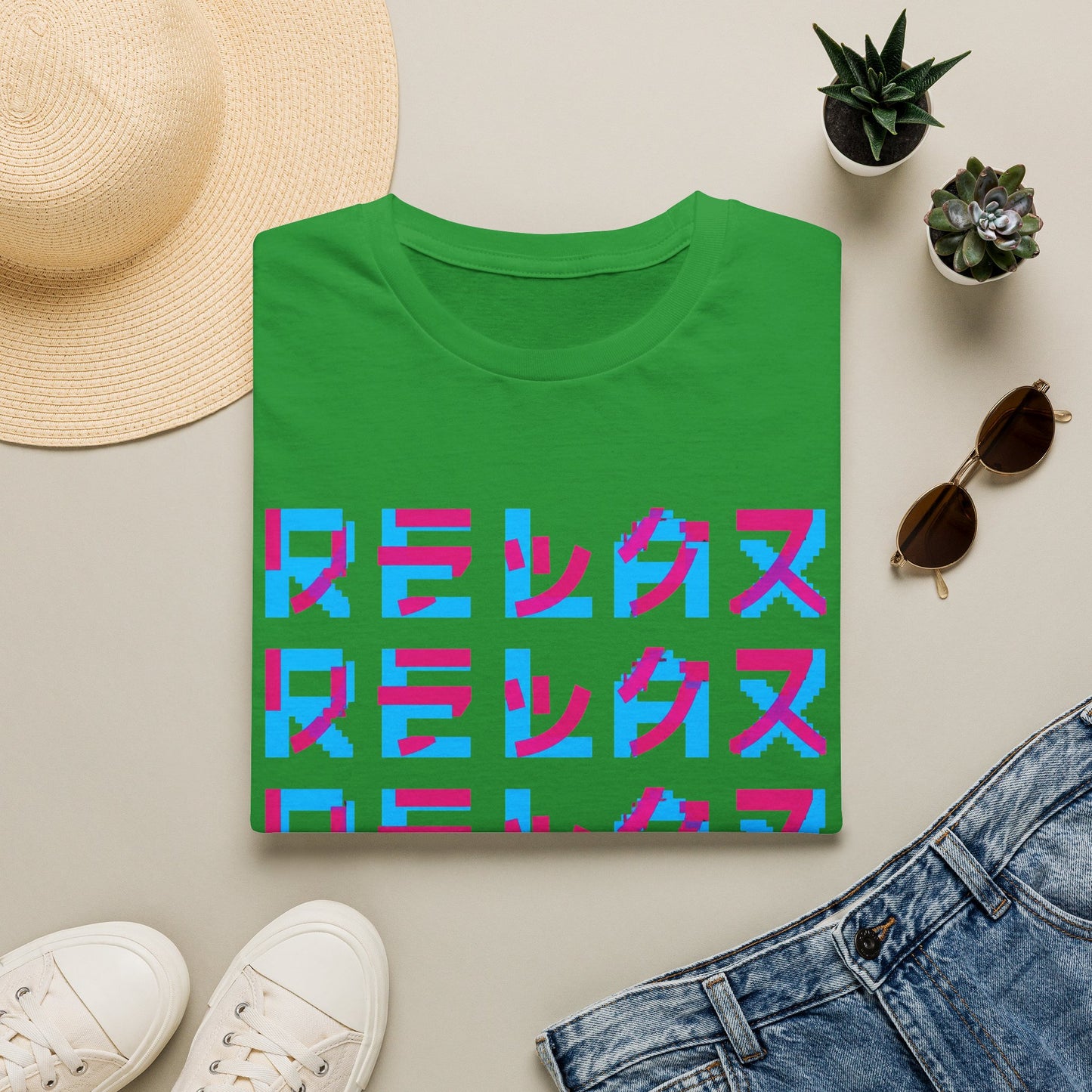 Relax Japanese Graphic T-Shirt — Retro Vaporwave Kanji Tee