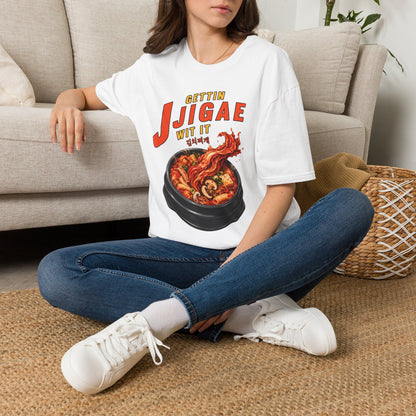 Jjigae T-Shirt — "Gettin Jjigae Wit It" Spicy Korean Stew Graphic Tee