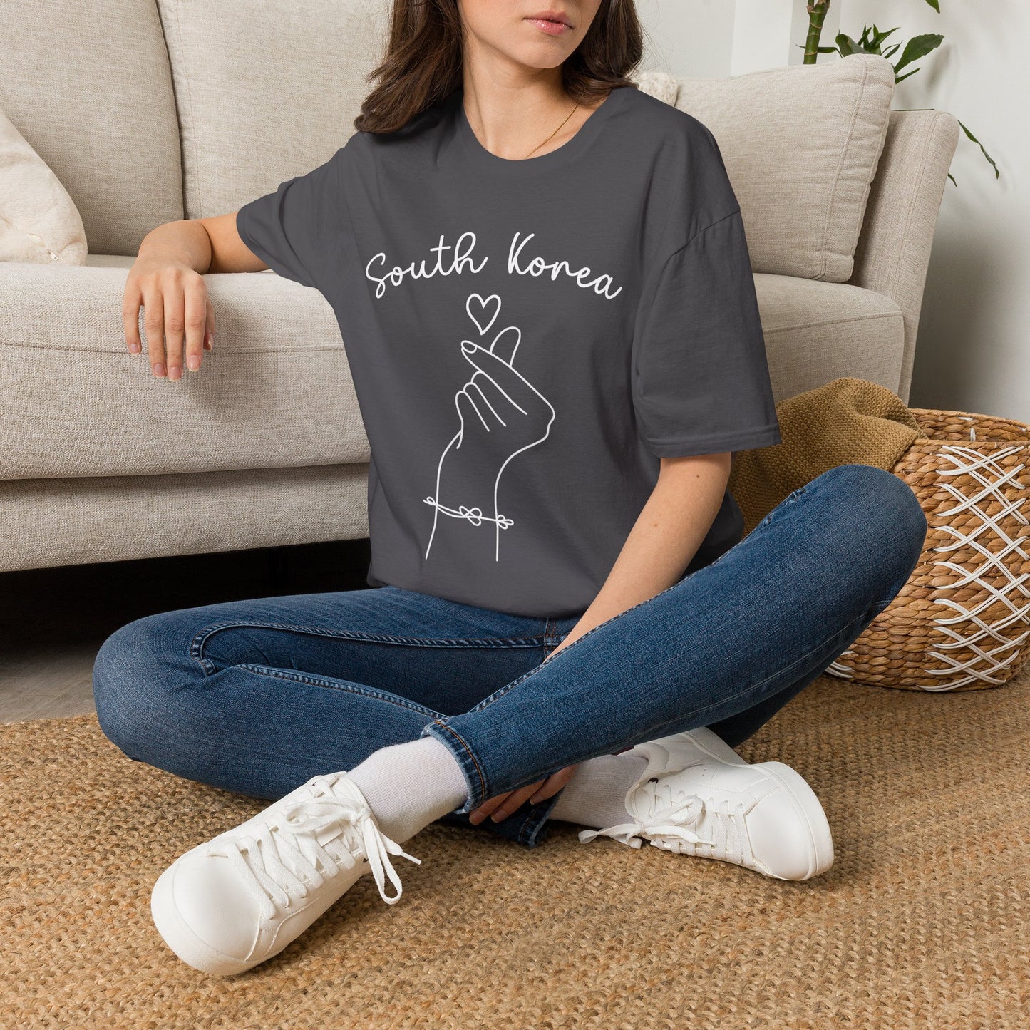 South Korea Love Hand Gesture Unisex Softstyle T-Shirt