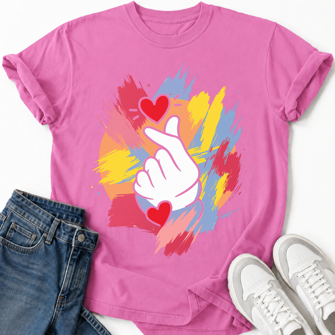 PAINT FINGER HEART T-SHIRT