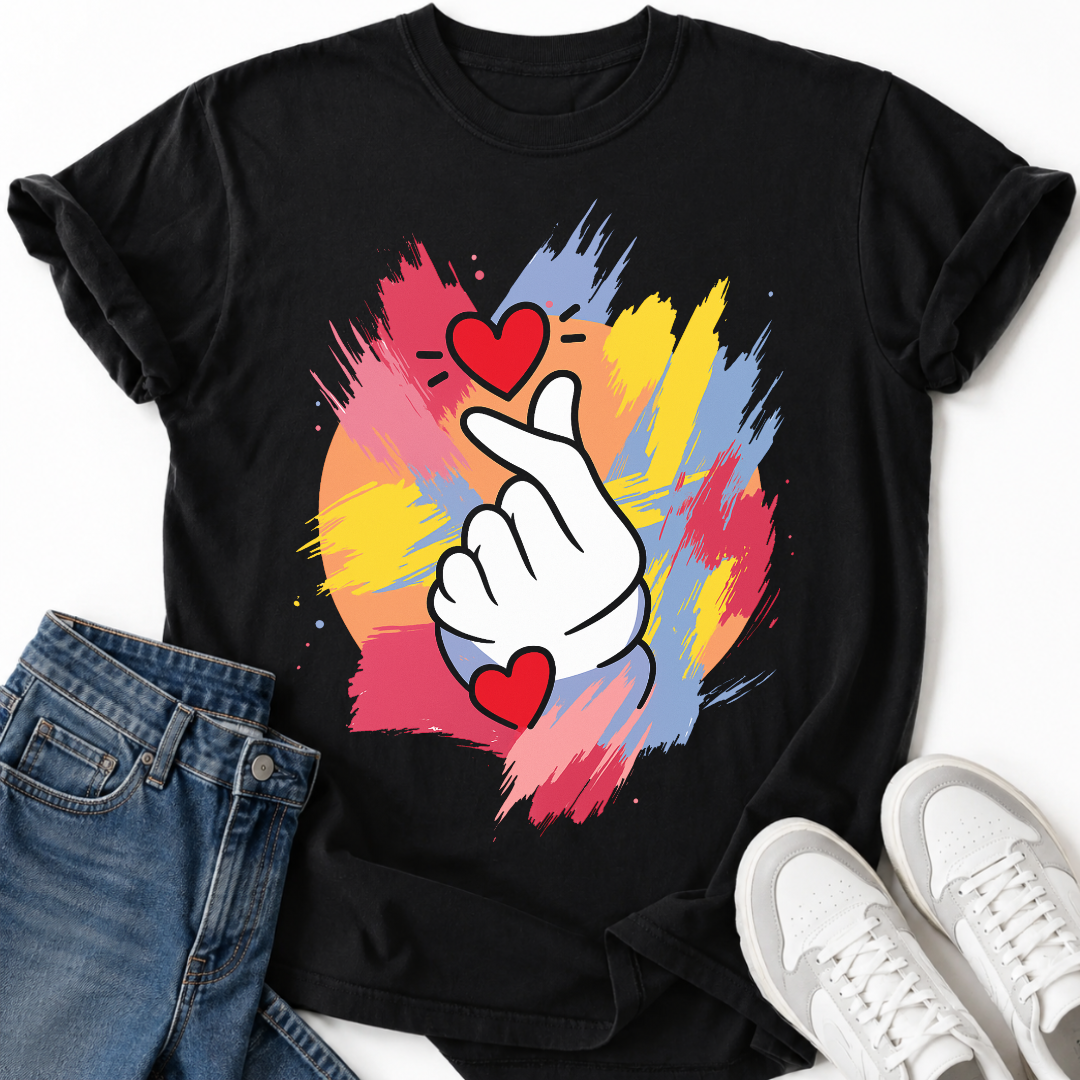 PAINT FINGER HEART T-SHIRT