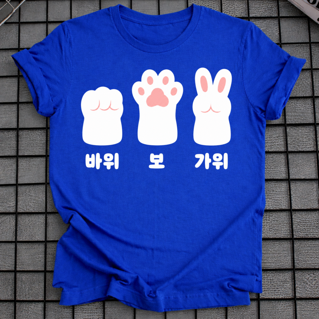 ROCK PAPER SCISSORS BUNNY PAWS T-SHIRT