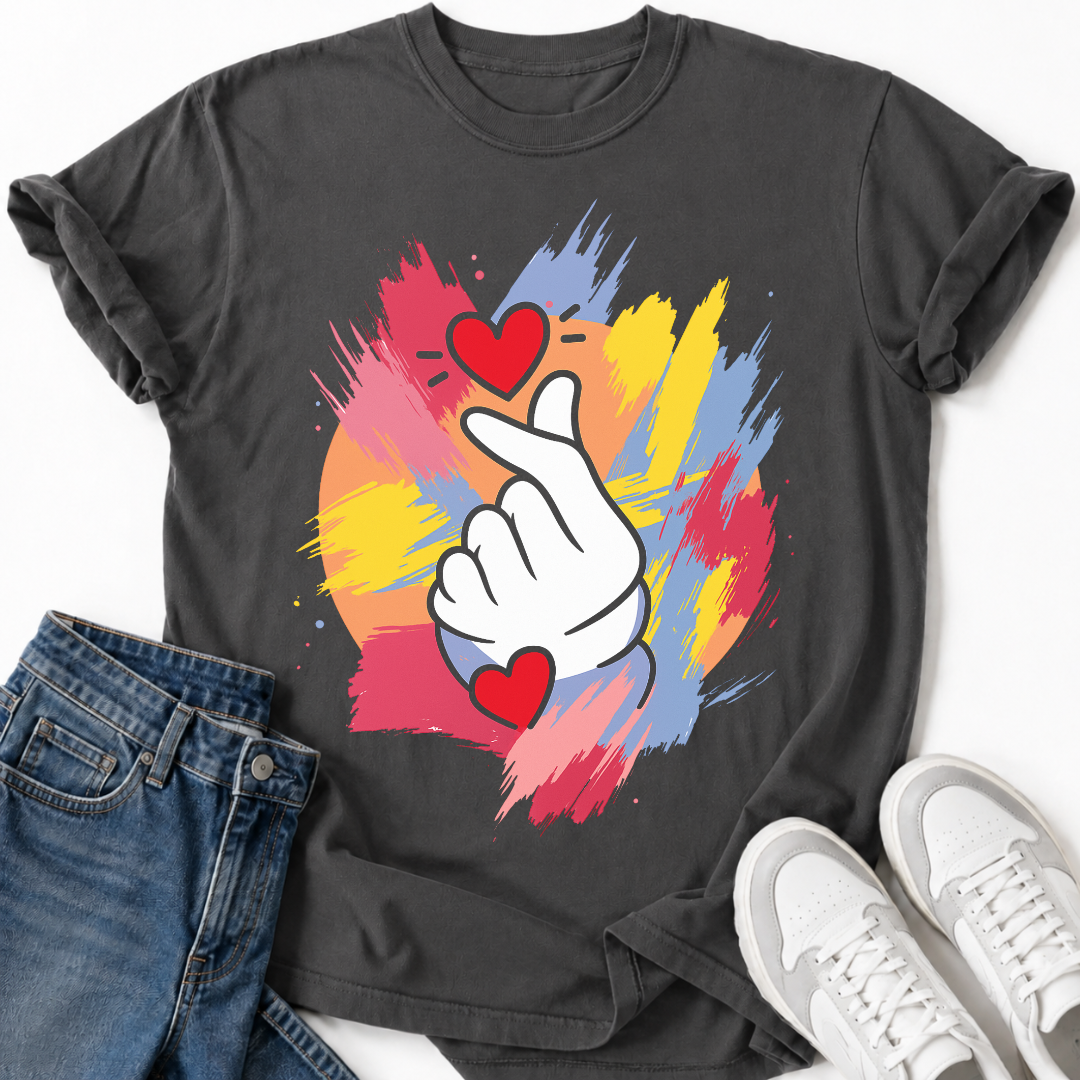 PAINT FINGER HEART T-SHIRT