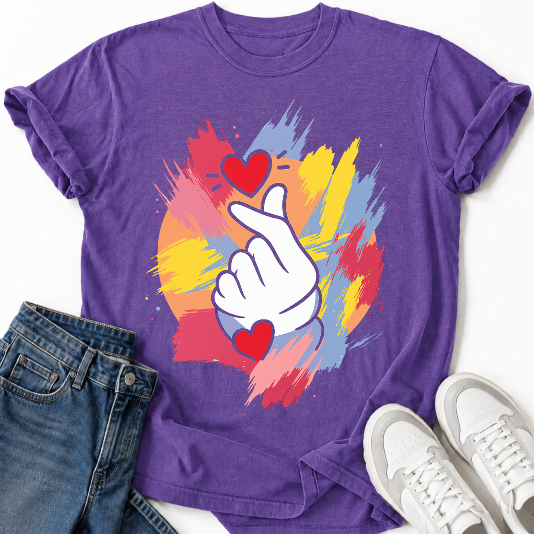 PAINT FINGER HEART T-SHIRT