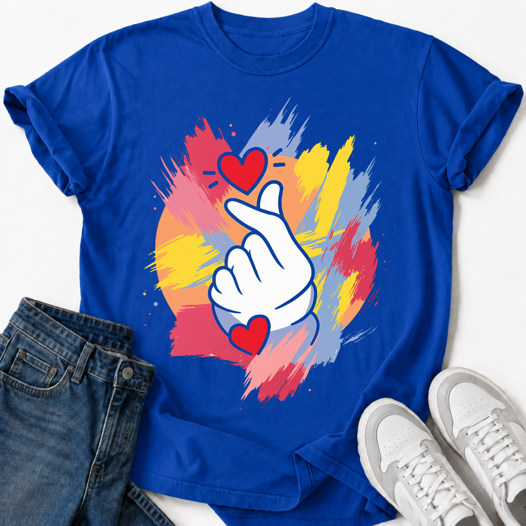 PAINT FINGER HEART T-SHIRT