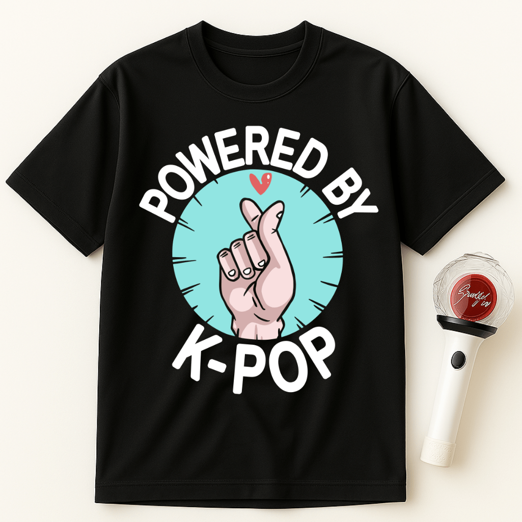 POWERED BY K-POP FINGER HEART UNISEX T-SHIRT