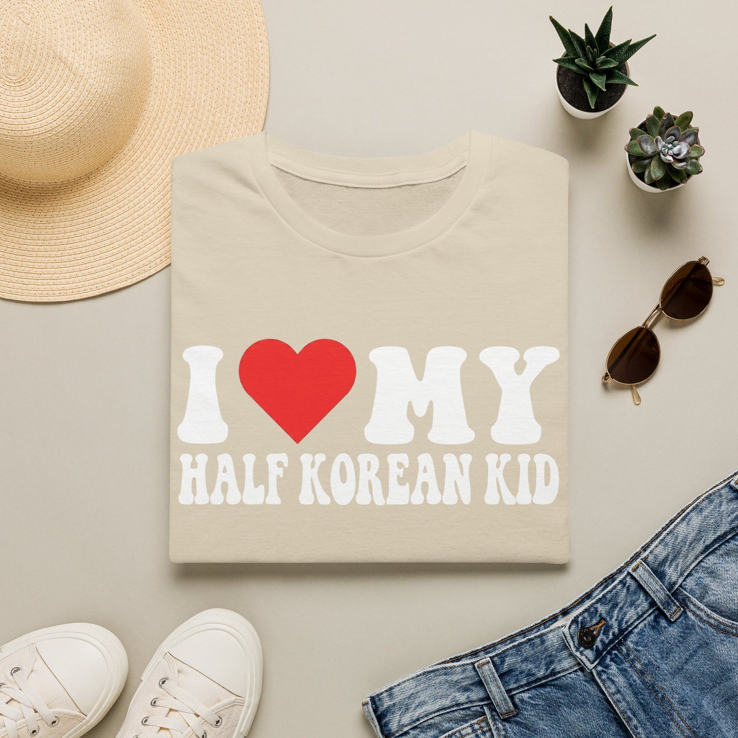 I LOVE MY HALF KOREAN KID T-SHIRT