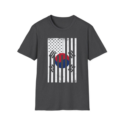 Korean Flag USA Mashup T-Shirt — Taegeuk Stripes Graphic Tee