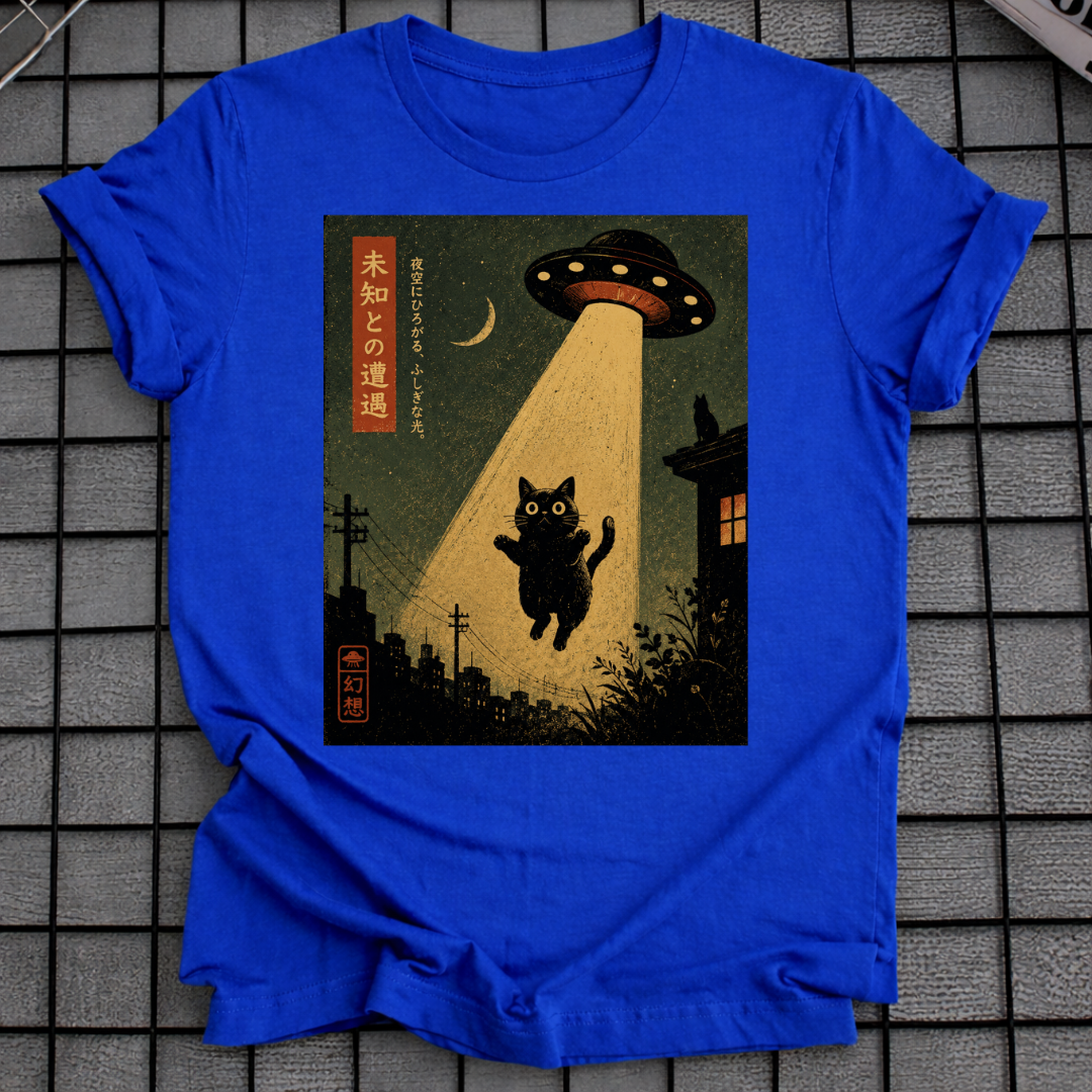 ALIEN ABDUCTION CAT T-SHIRT