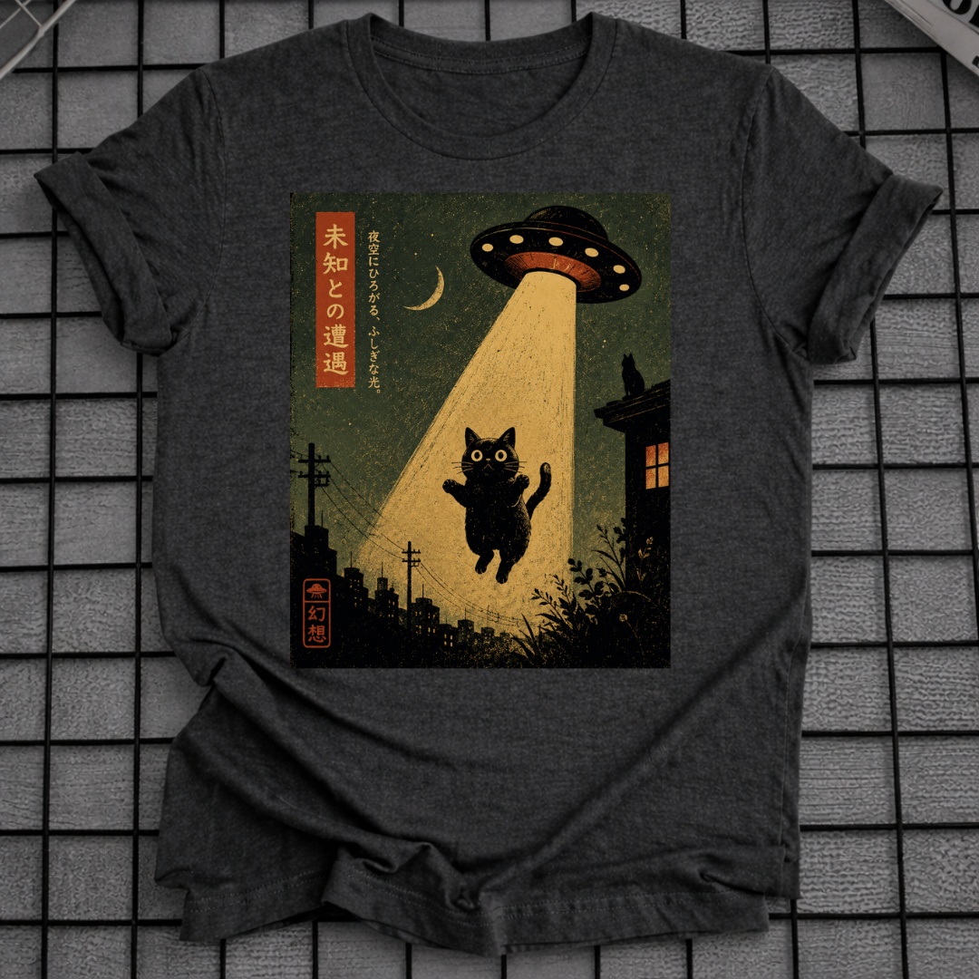 ALIEN ABDUCTION CAT T-SHIRT