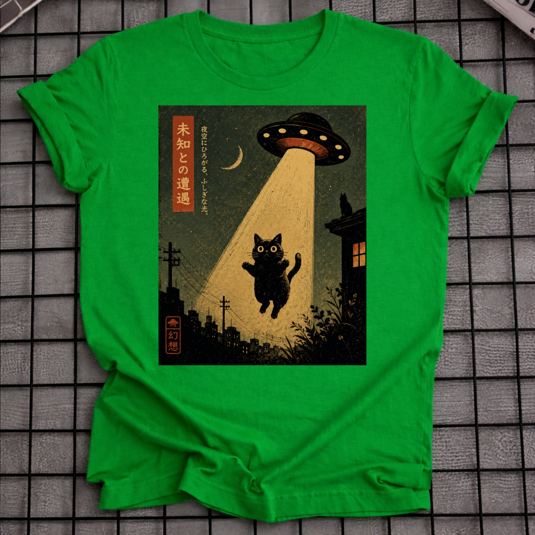 ALIEN ABDUCTION CAT T-SHIRT