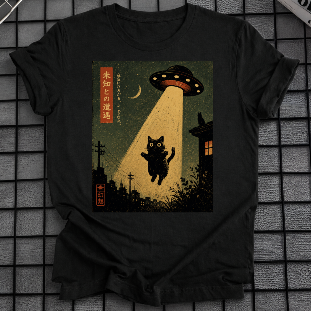 ALIEN ABDUCTION CAT T-SHIRT