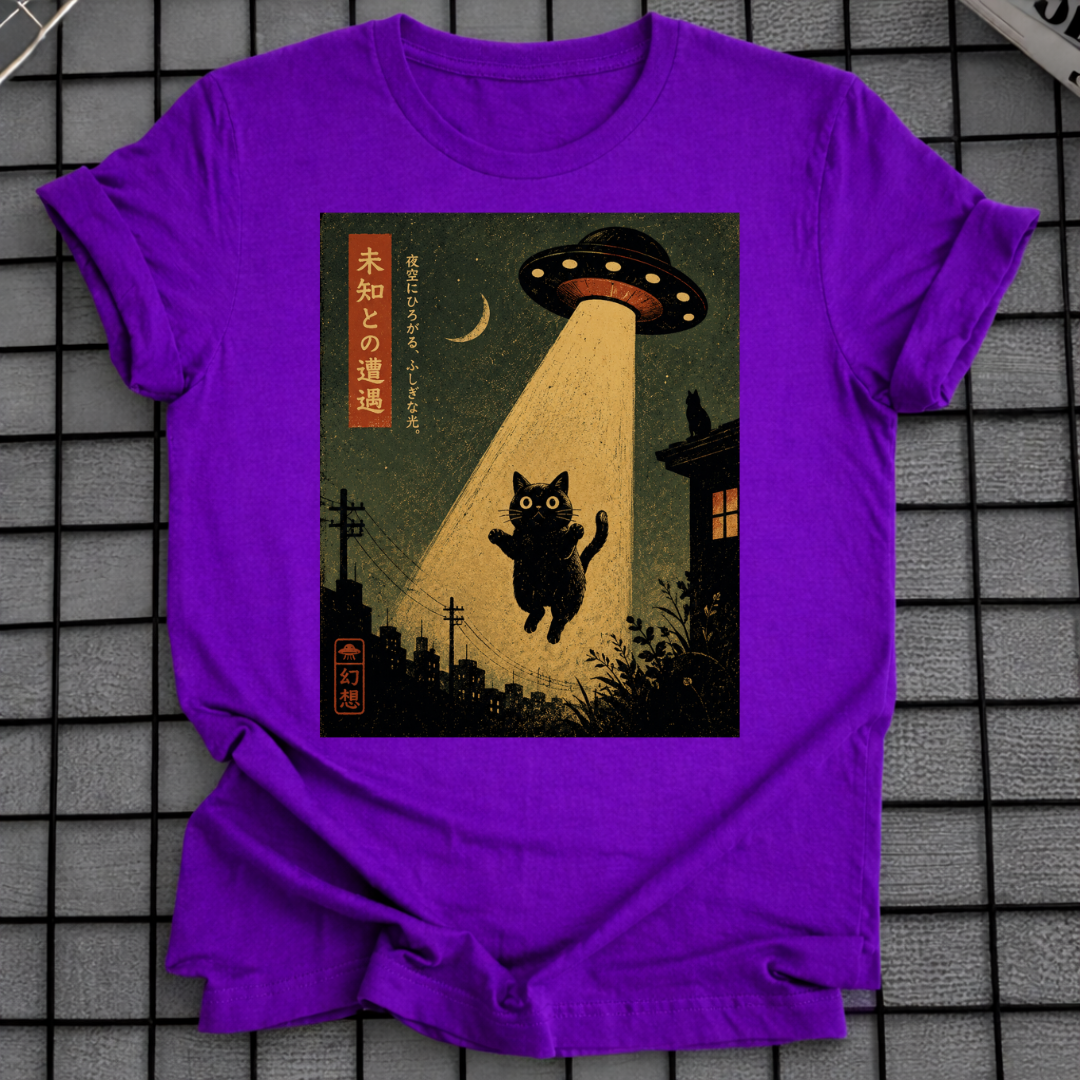 ALIEN ABDUCTION CAT T-SHIRT