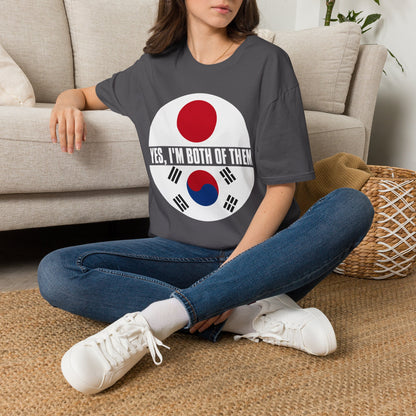 T-Shirt — "Yes, I'm Both of Them" Japan & Korea Flag Pride Tee